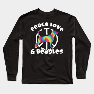 Peace Love & Beagles Tie Dye Long Sleeve T-Shirt